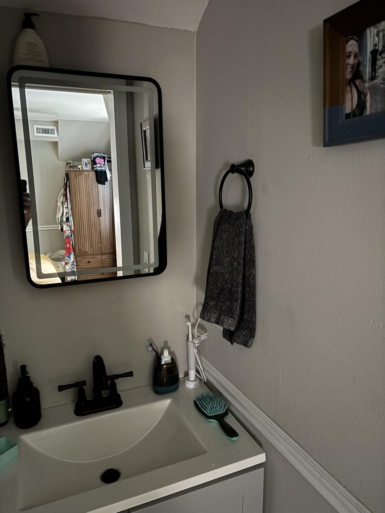 LED Medicine Cabinet Mirror for Bathroom with Lights 16x24 Inch customer photo 1