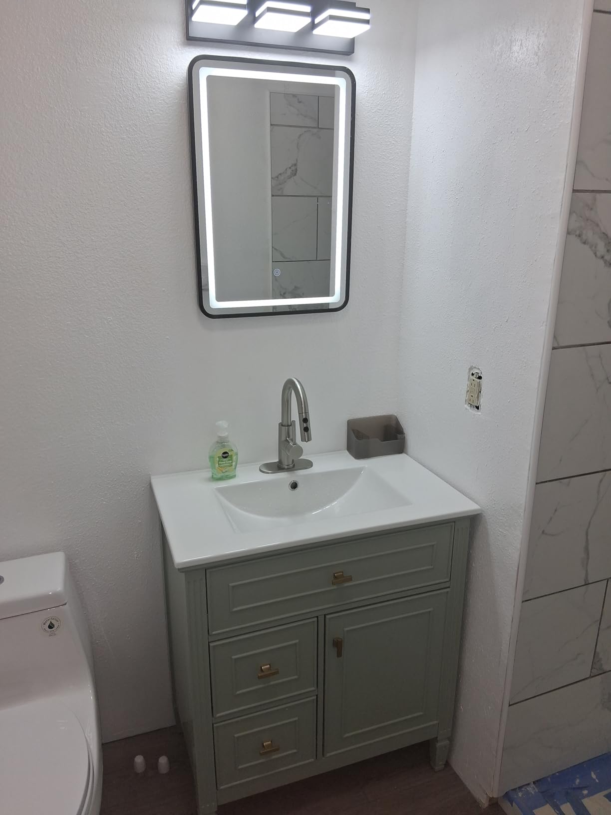 LED Medicine Cabinet Mirror for Bathroom with Lights 16x24 Inch customer photo 2