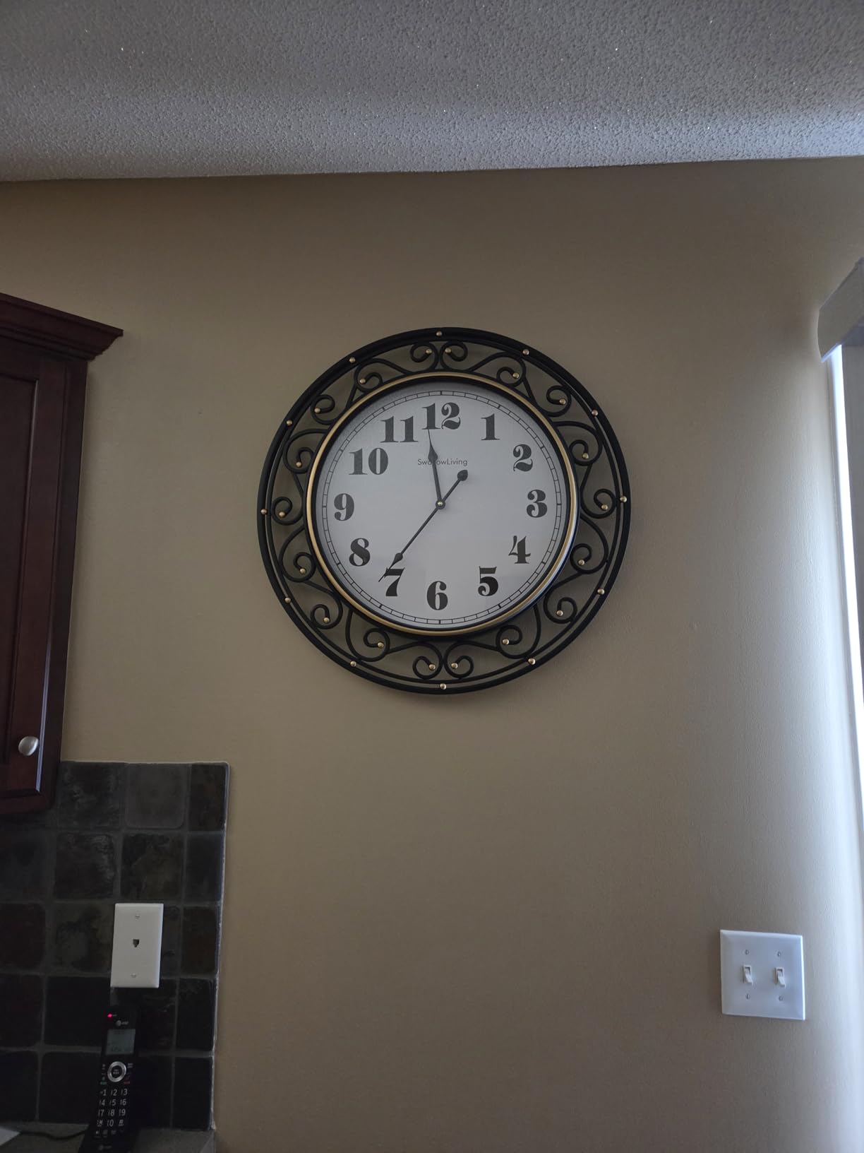SwallowLiving 24 Inch Vintage Iron Metal Frame Wall Clock Silent, Battery Operated, Elegant Retro Decor for Living Room, Kitchen, Office, Dining Room, and Bedroom customer photo 2