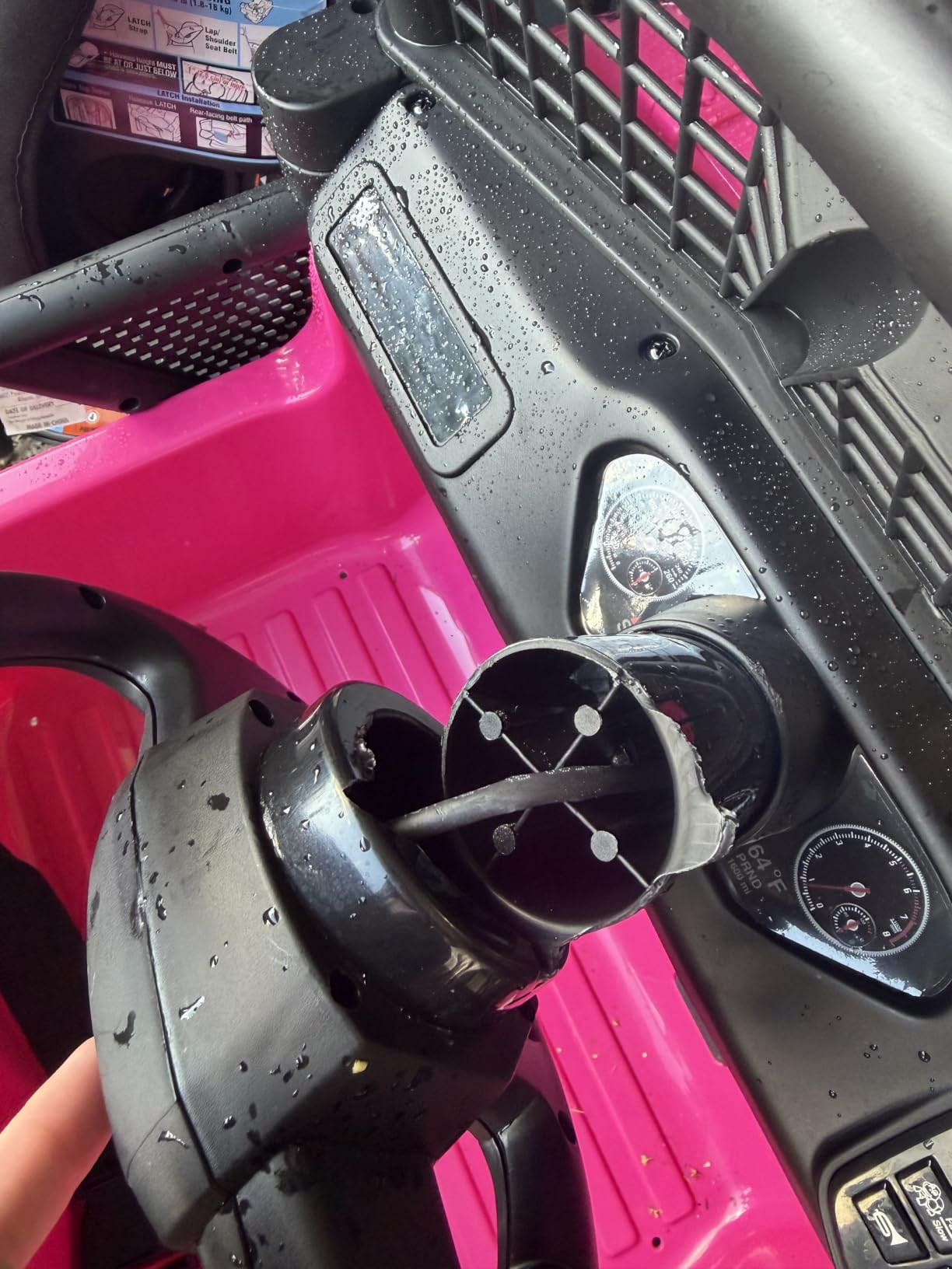 24V Ride on Toys, 2 Seater Kids Electric Car w/Remote Control, 4X4 Motor, 3 Speed, Bluetooth Music, Spring Suspension, LED Light, Off Road Power Car Wheel for Boys Girls Ages 3-8(Pink) customer photo 2
