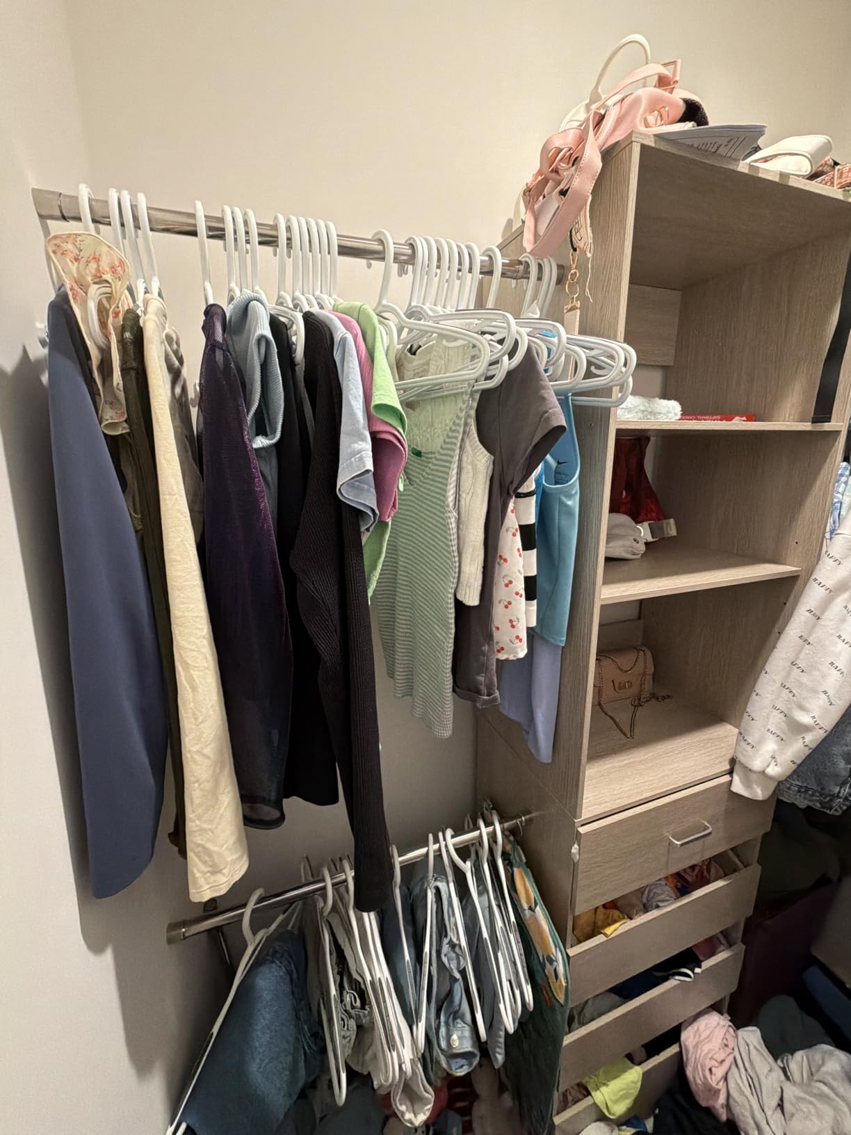 Aheaplus Closet System, 4-9Ft Closet Organizer with 4 Wooden Drawers, White customer photo 1