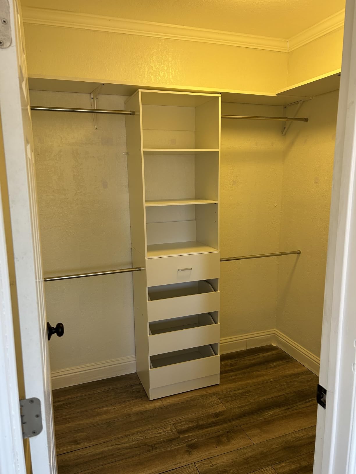 Aheaplus Closet System, 4-9Ft Closet Organizer with 4 Wooden Drawers, White customer photo 2