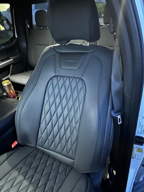 Coverado Leather Seat Covers Full Set Fit for Ford F150 F250 F350 F450, Waterproof Ford F150 Truck Seat Covers Fit for 2015-2026 F150 and 2017-2026 F250 F350 F450 (Black) customer photo 1