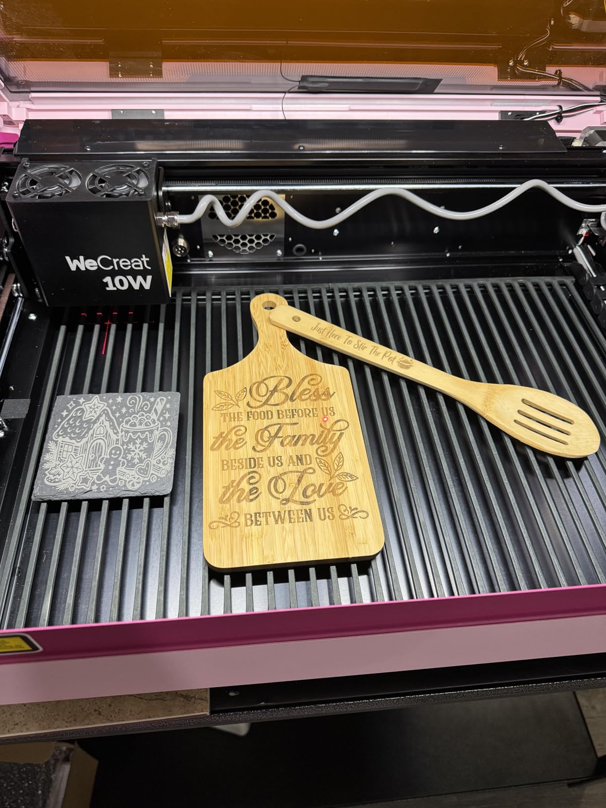 WECREAT Vista 10W Laser Engraving Machine with 9-in 1 Rotary, Smart HD Camera, Compact Diode Desktop Laser Engraver for Beginners DIY Hobbyist Wood Leather Glass Metal Jewelry Gifts Making customer photo 1