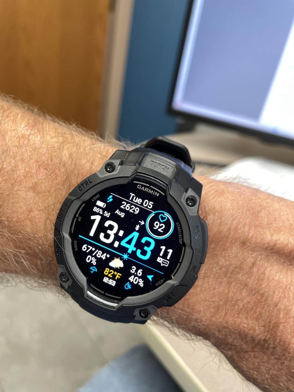 Garmin Instinct® 3 AMOLED, Rugged GPS Smartwatch, 45mm, Black customer photo 1