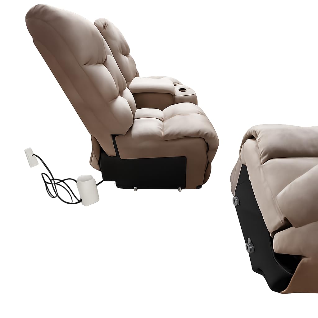 EBELLO Manual Reclining Sectional Sofa Set for Living Room, Soft Fabric Recliner Corner Sectional Couch with Center Console, Cup Holder and Storage, Grey customer photo 1