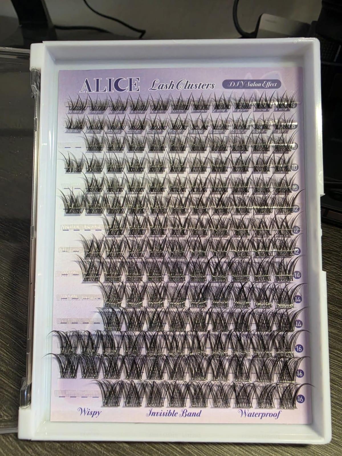 ALICE Lash Clsusters Kit Wispy Cluster Eyelash Extension Kit 168pcs 10-18mm Natural Lash Extension Kit Thin Band Individual Lashes Kit with Lash Glue Bond and Seal DIY at Home customer photo 1