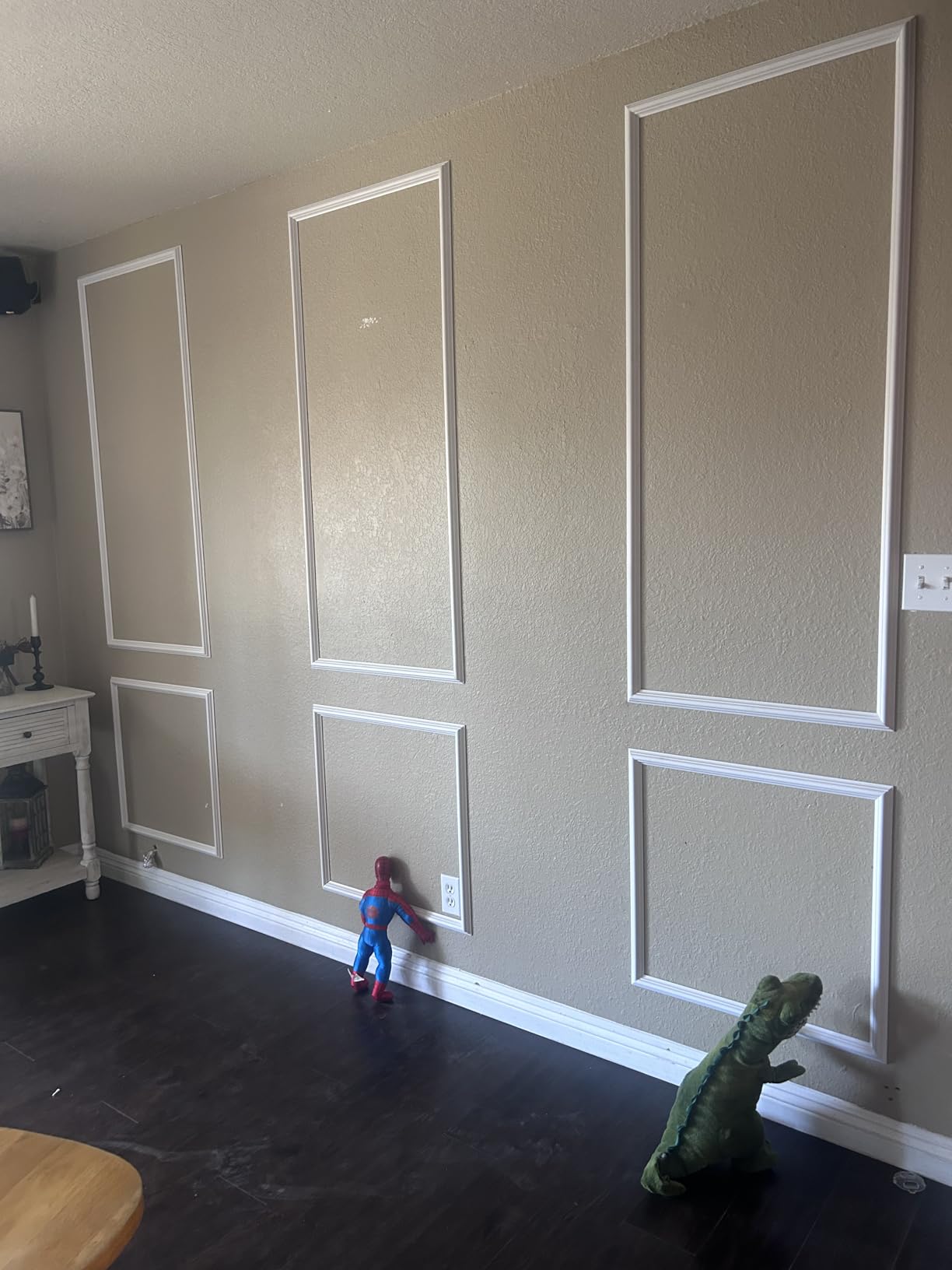 NeatiEase Peel and Stick Wall Molding Kit 6-Frame Premade, Ready-to-Assemble Wall Moulding Panel Frame, Self Adhesive Wainscoting Panels, Accent Molding Trim for Interior Walls Home Decor (Style 1) customer photo 2