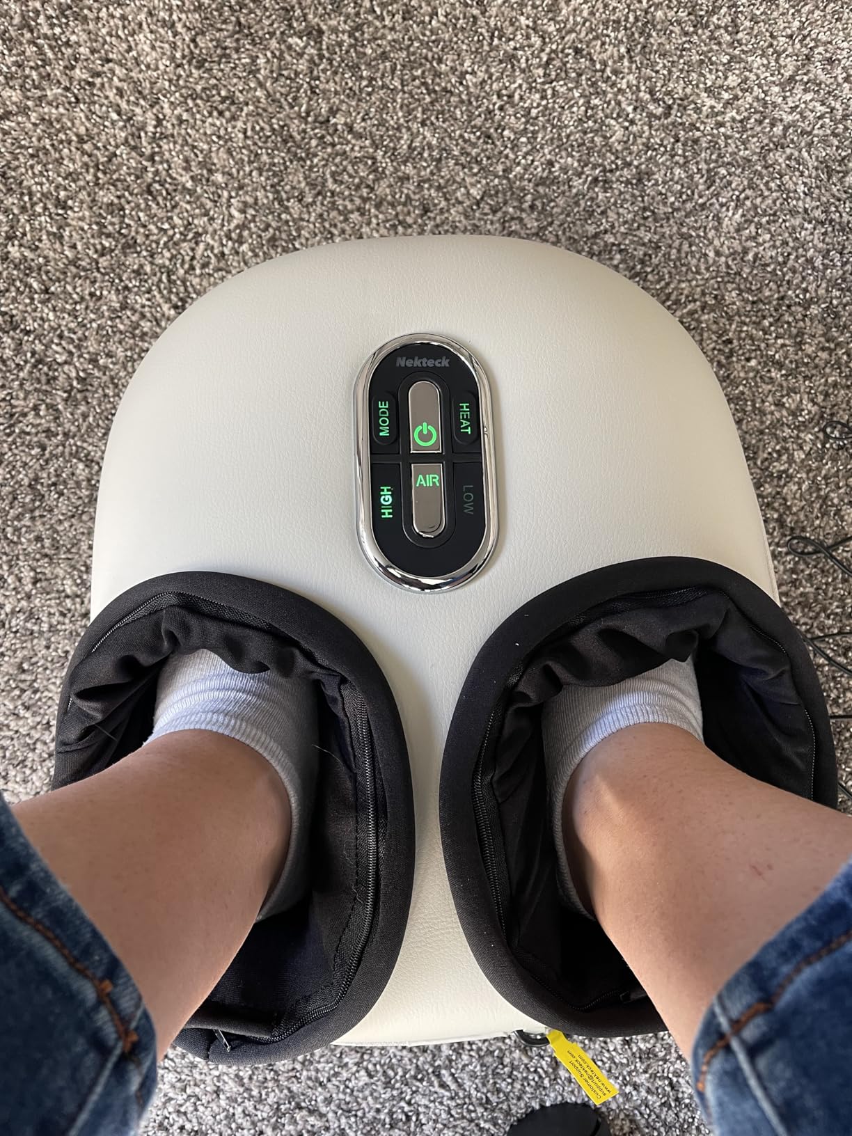Nekteck Shiatsu Foot Massager with Heat & Air Compression Deep Kneading | 2026 Upgraded Feet Massager, 3 Modes Massage Improve Blood Circulation Foot Wellness Plantar Fasciitis, Fits Size to US 13 customer photo 1