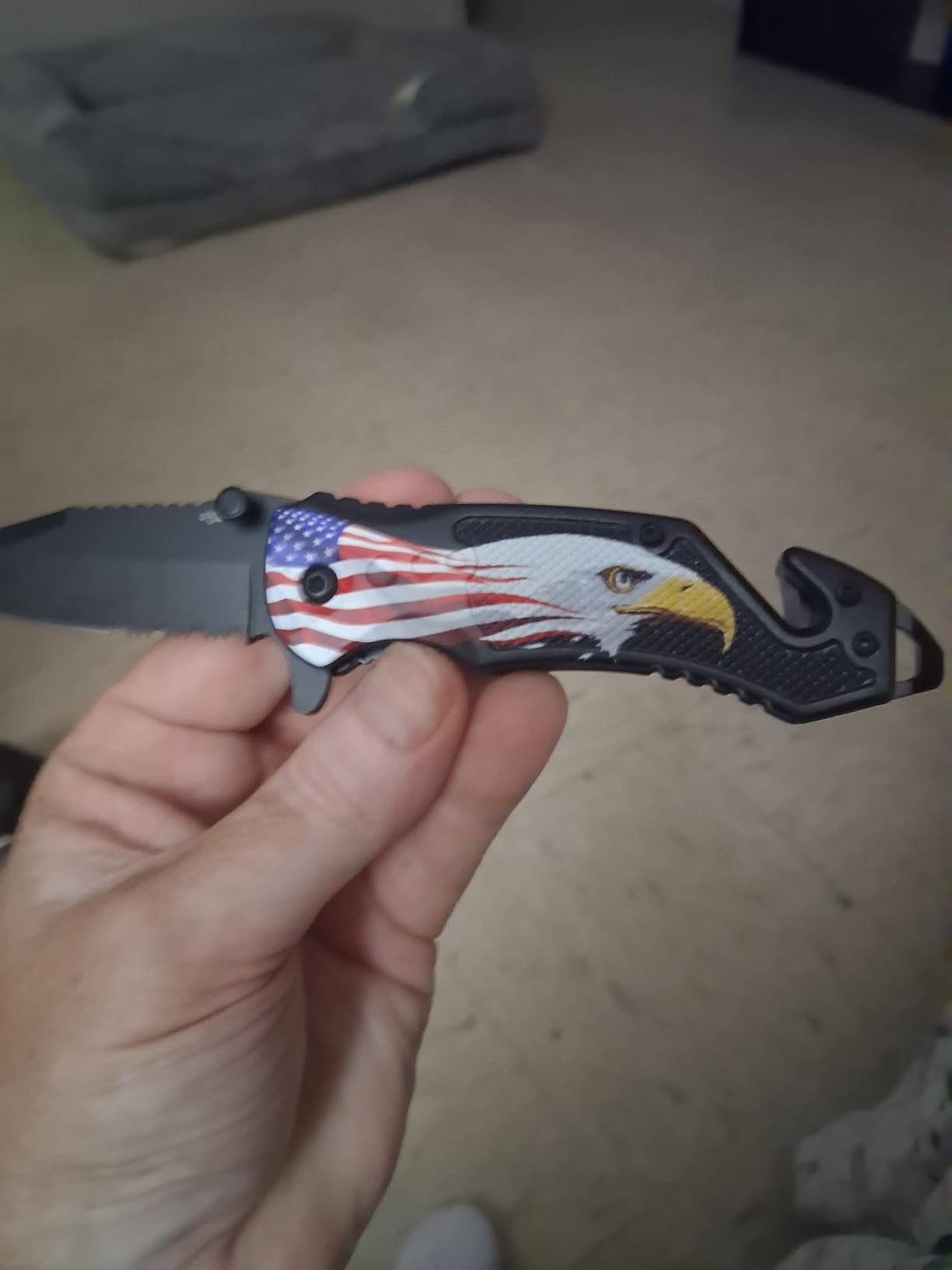 GOOD WORKER Legal Pocket Knife with 2.95” Serrated Blade, Glass Breaker, Seat Belt Cutter - EDC Sharp Folding Knives with Portable Clip - Small Tool for Tactical Camping Survival Hiking - Gifts for Men, Women customer photo 2