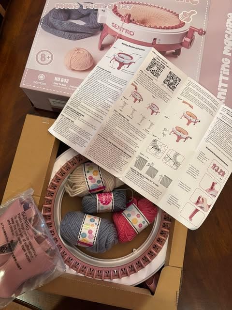 BZVV Knitting Machine 48 Needles with Row Counter, for Beginners（Pink） customer photo 1