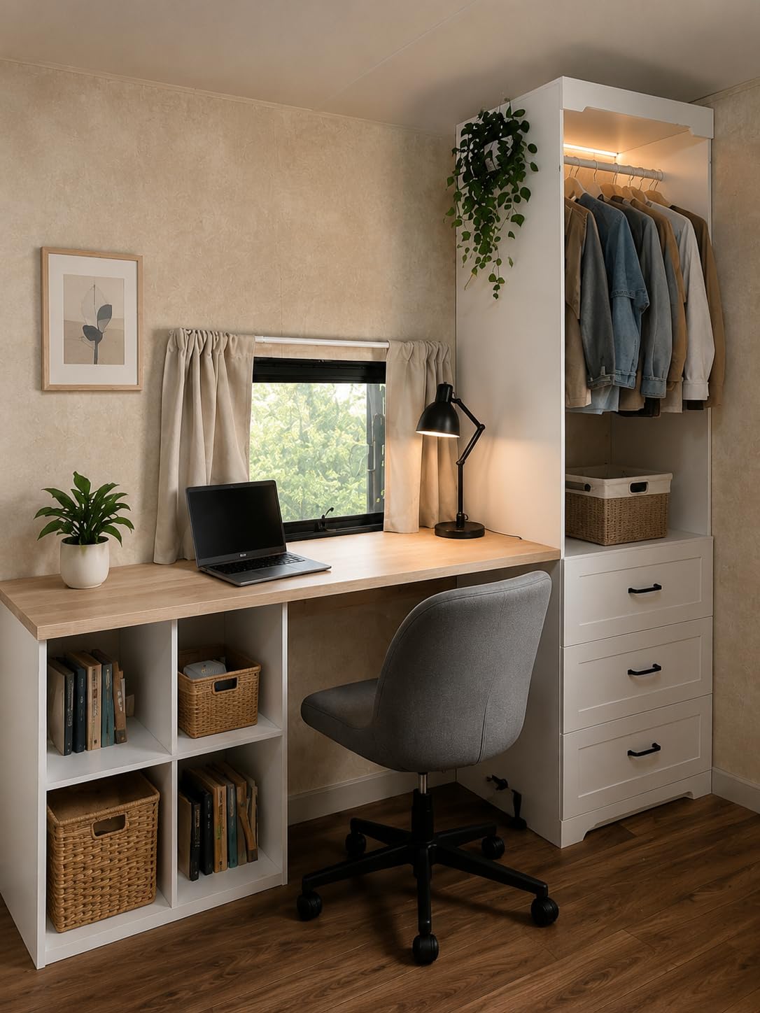 IRONCK Freestanding Closet System with Adjustable Shelves & 3 Drawers customer photo 1