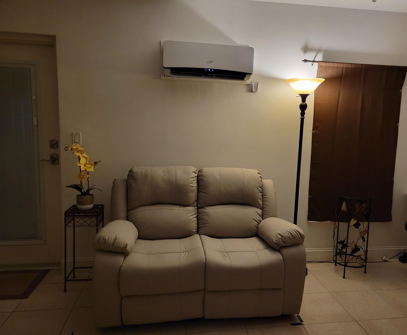 Reclining Loveseat Sofa Anti-Scratch Leather Recliner Couch Beige customer photo 2