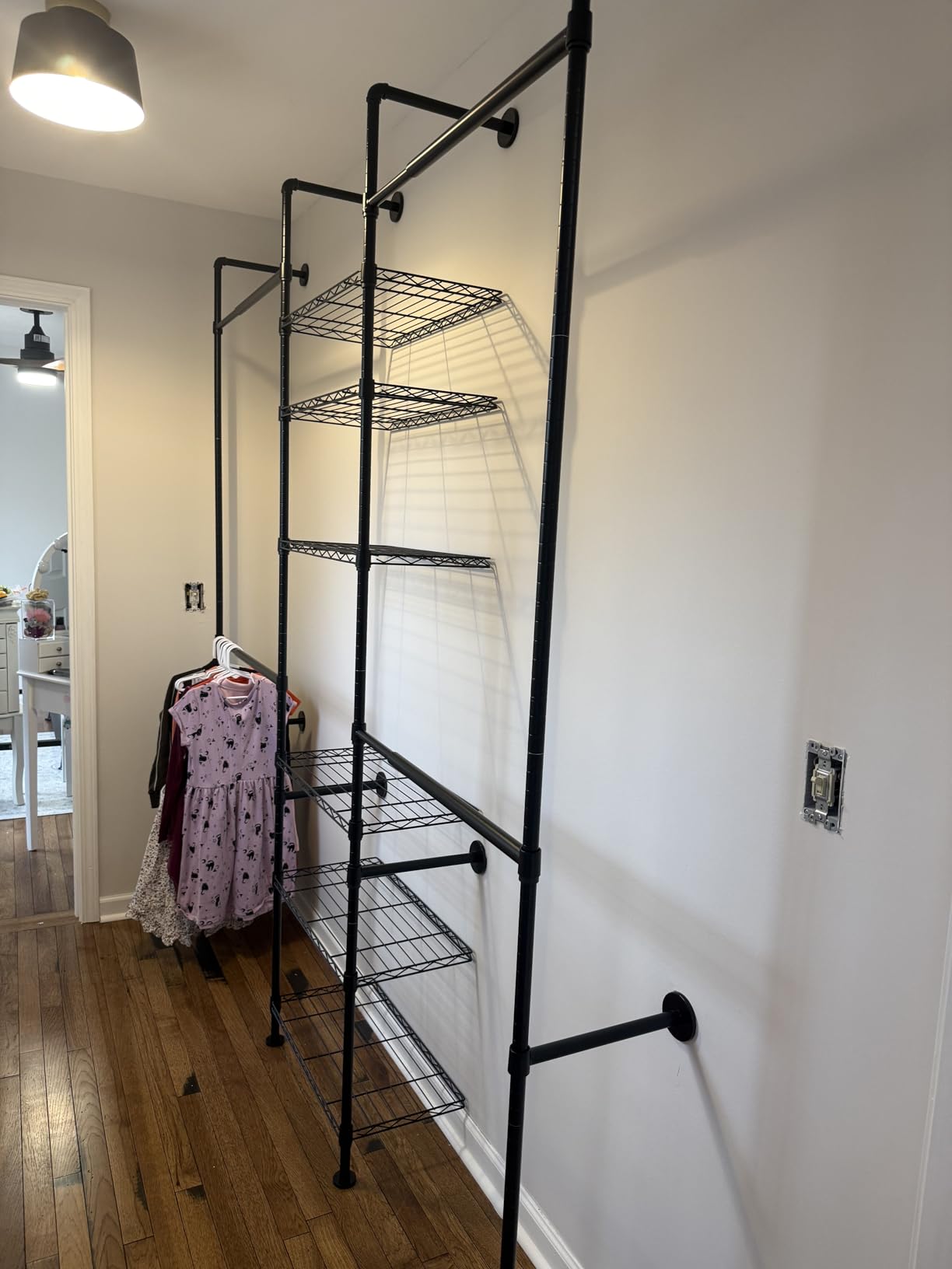 ONBRILL H3 Expandable Wall Mounted Closet System, Heavy Duty Clothing Rack customer photo 1