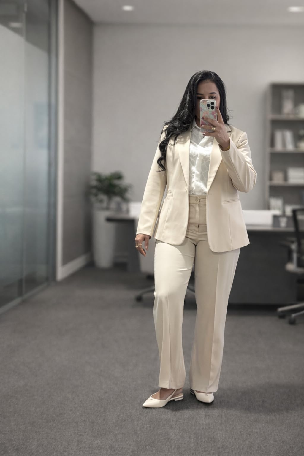 Women's 2 Piece Suit Pants One Button Blazer Set Business Casual Outfits customer photo 2