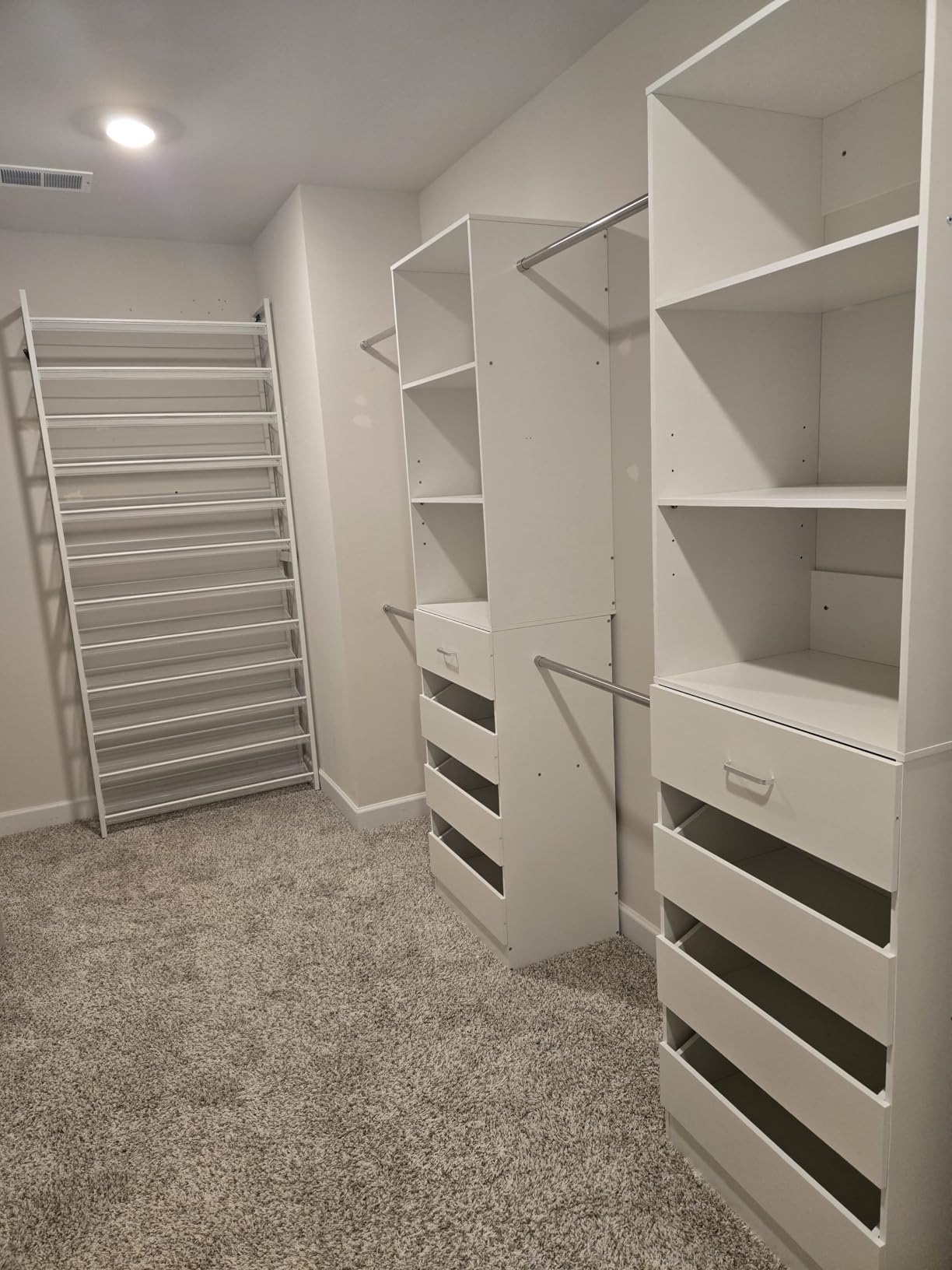Aheaplus Closet System, 6-15Ft Closet Organizer with 8 Wooden Drawers,White customer photo 1