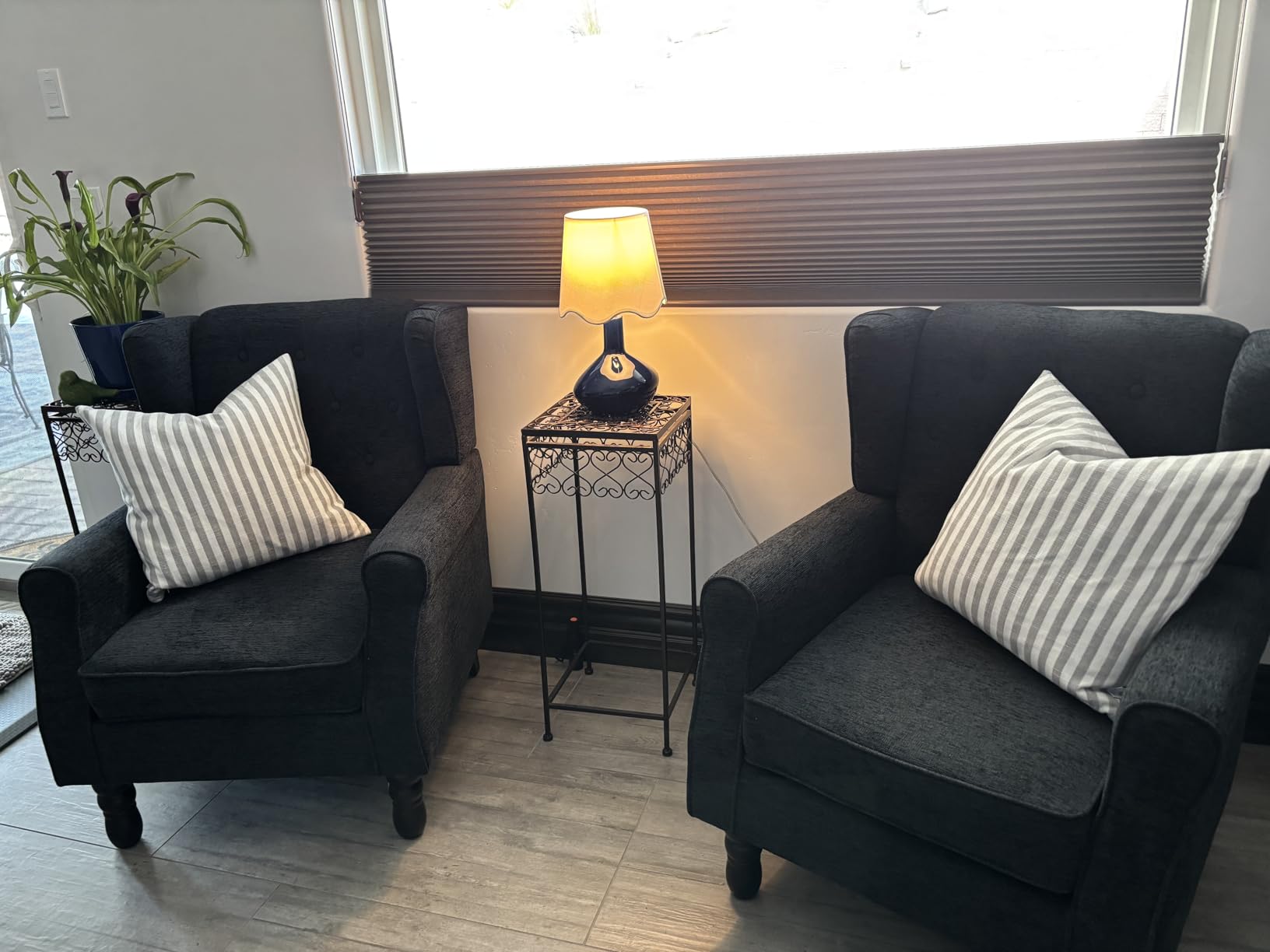 Accent Chair Set of 2, Mid Century Modern Upholstered Armchair, Wingback Chair with Tufted High Back and Solid Legs, Comfy Single Sofa Side Reading Chair for Living Room Bedroom, Khaki customer photo 2