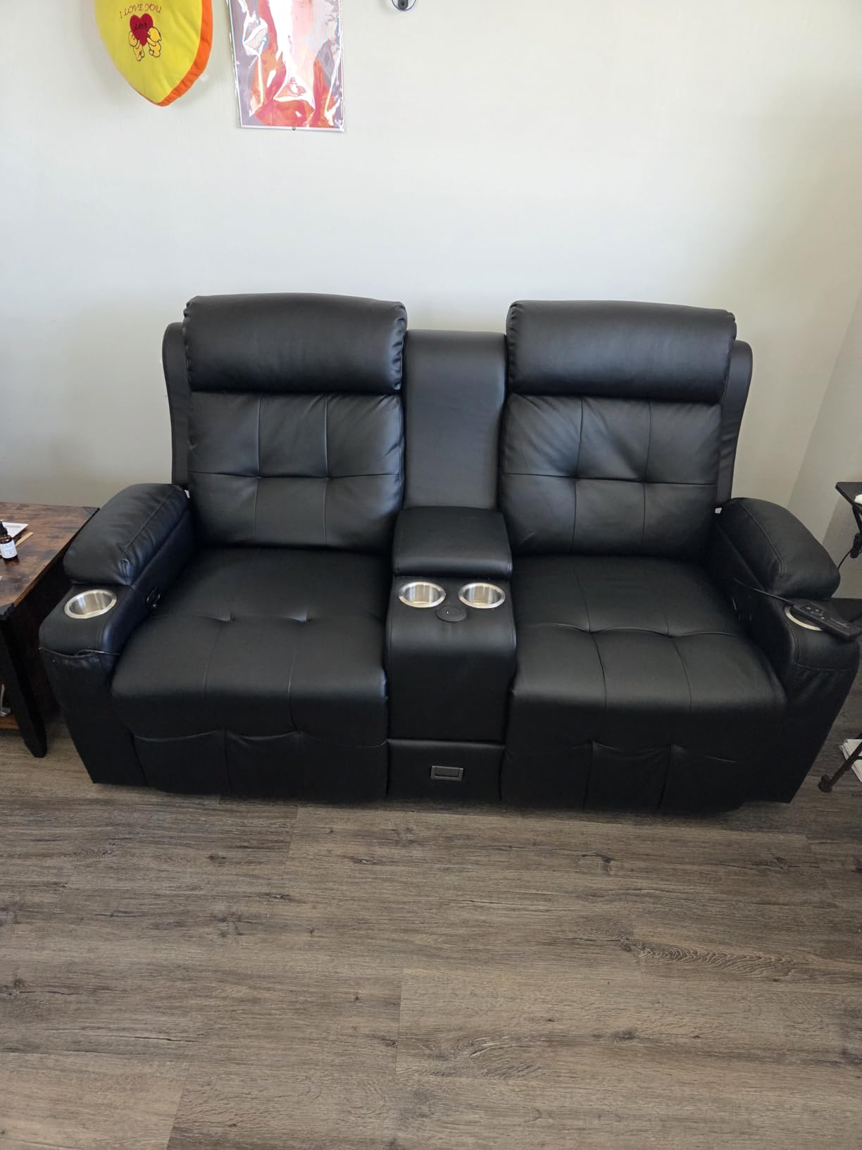 RV Loveseat Recliner Sofa, Home Theater Seating with Console & Massage customer photo 1