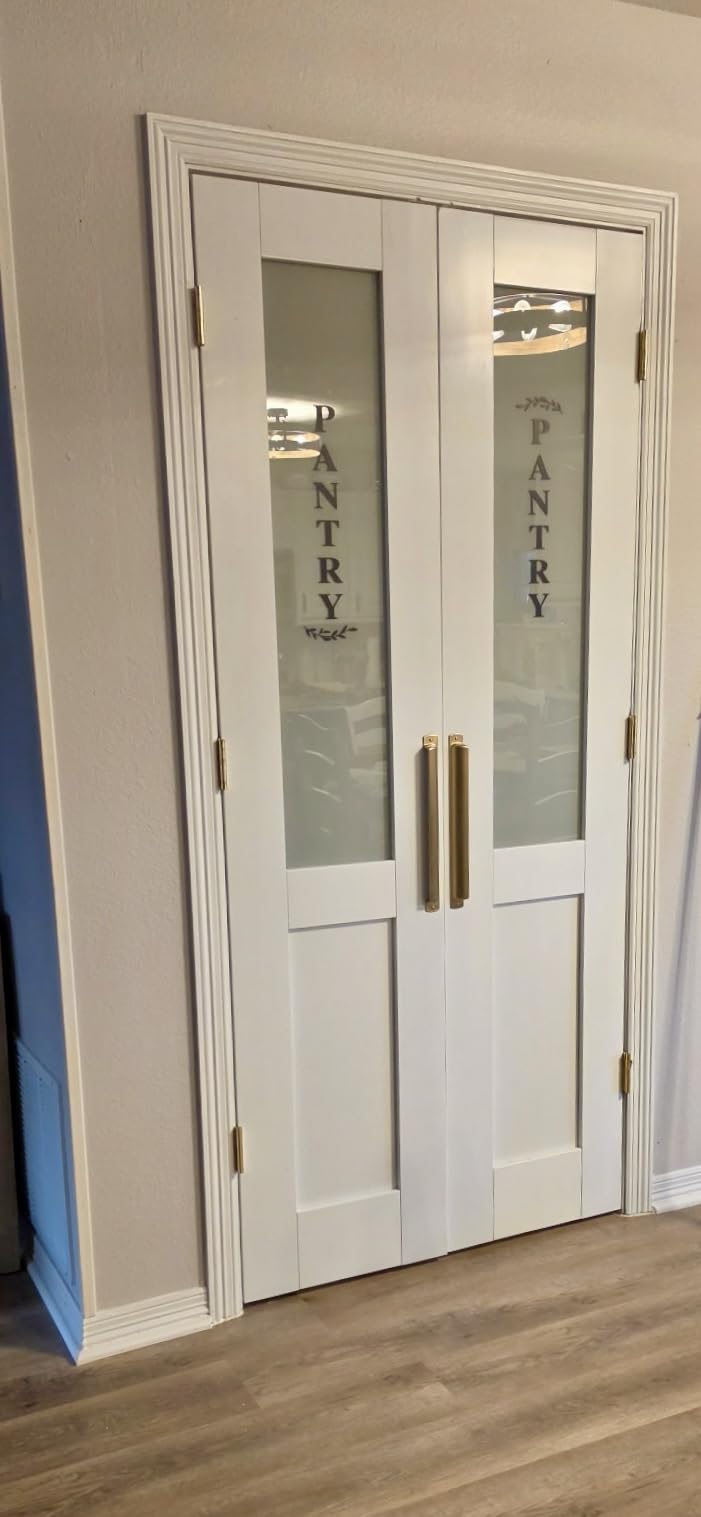 36x80 Interior Double Door Slab,Half-Lite Frosted Glass Doors,Room Doors customer photo 1