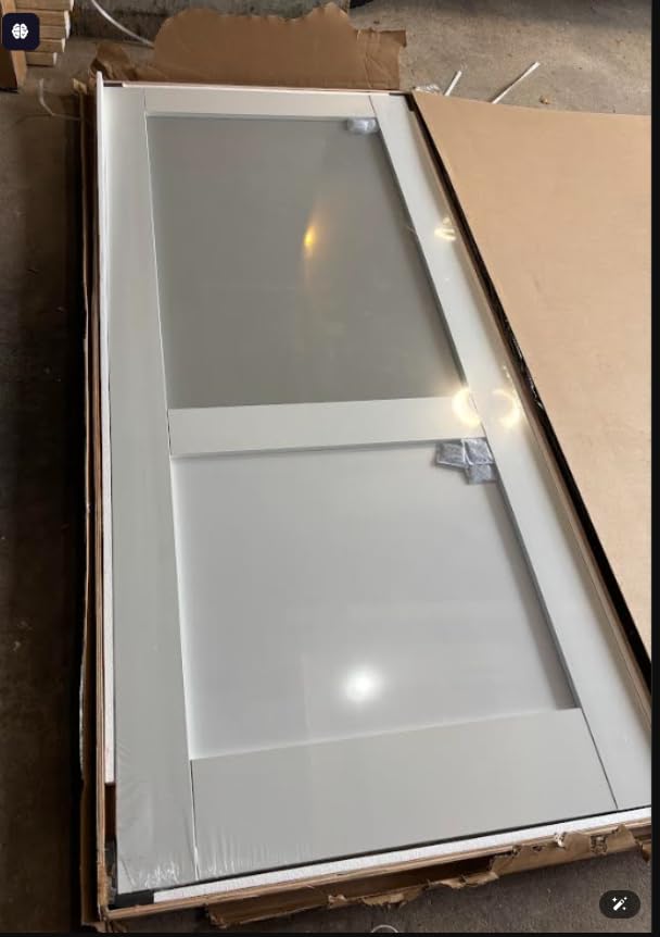 36x80 Interior Double Door Slab,Half-Lite Frosted Glass Doors,Room Doors customer photo 2