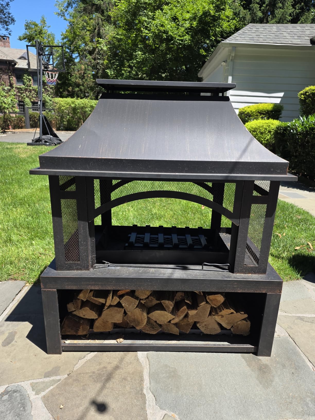 Panovue 39 Inch Fire Pits with Outdoor Chimney and Wood Storage customer photo 1