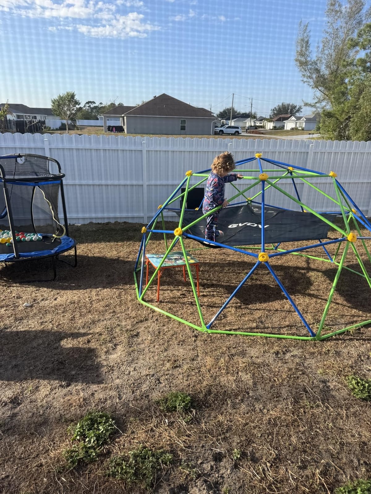 GVDV 10 FT Climbing Dome with Hammock, Jungle Gym for Kids, Green & Blue customer photo 2