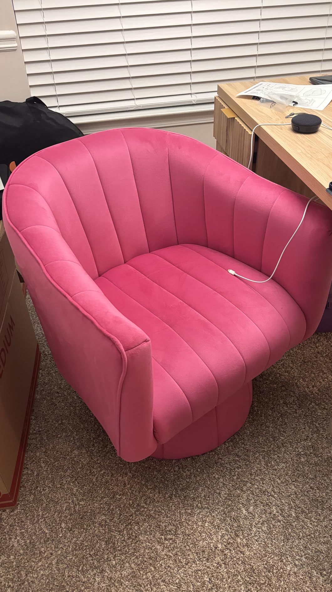 YSICK Swivel Accent Chair,360°Swivel Barrel Chairs, Mid-Century Chair with Wide Upholstered, Modern Velvet Fabric, Round Armchair for Living Room, Lounge, Bedroom customer photo 1