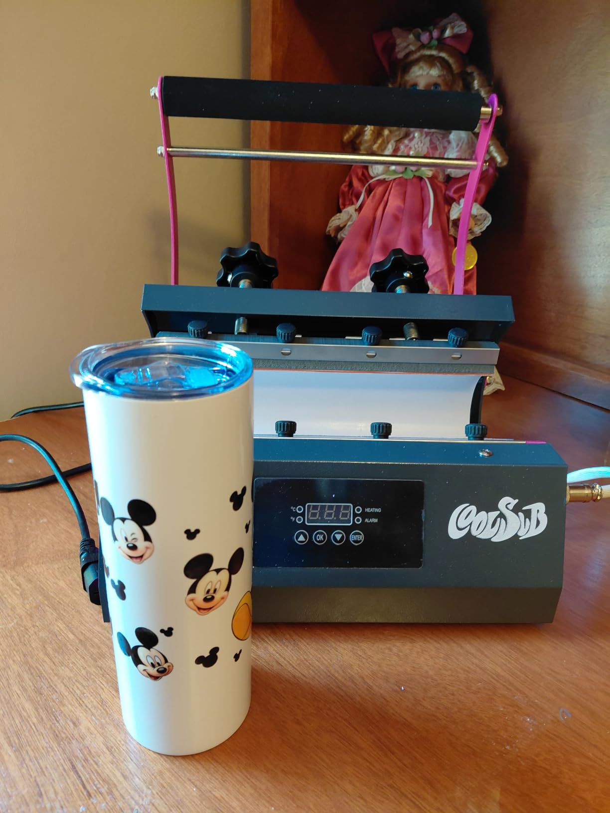 Tumbler Heat Press Machine, Mug Press Machine for 30oz 20oz, Sublimation Blank Skinny Tumbler Glass Jar Can 11-16oz Mugs, Heat Transfer Print for Sublimation Tumblers, Cups, Mugs Green customer photo 2