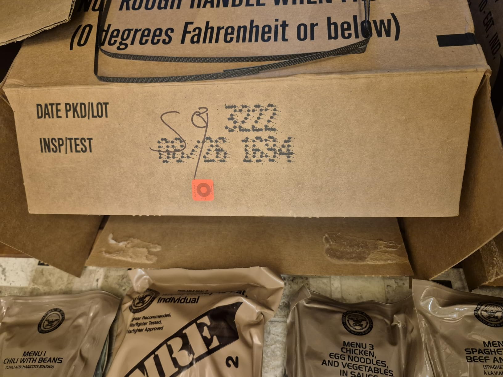 2026 Inspection MRE, U.S. MRE Meals, Emergency Supplies, Emergency Food Supply, Survival Food w/Flameless Heater, Ready Meals (Variety Pack of 24) – (A & B Case Fresh Stock) MREs have 10 Year Shelf Life From Inspection Date – 2023 Pack / 2026 Inspection customer photo 1