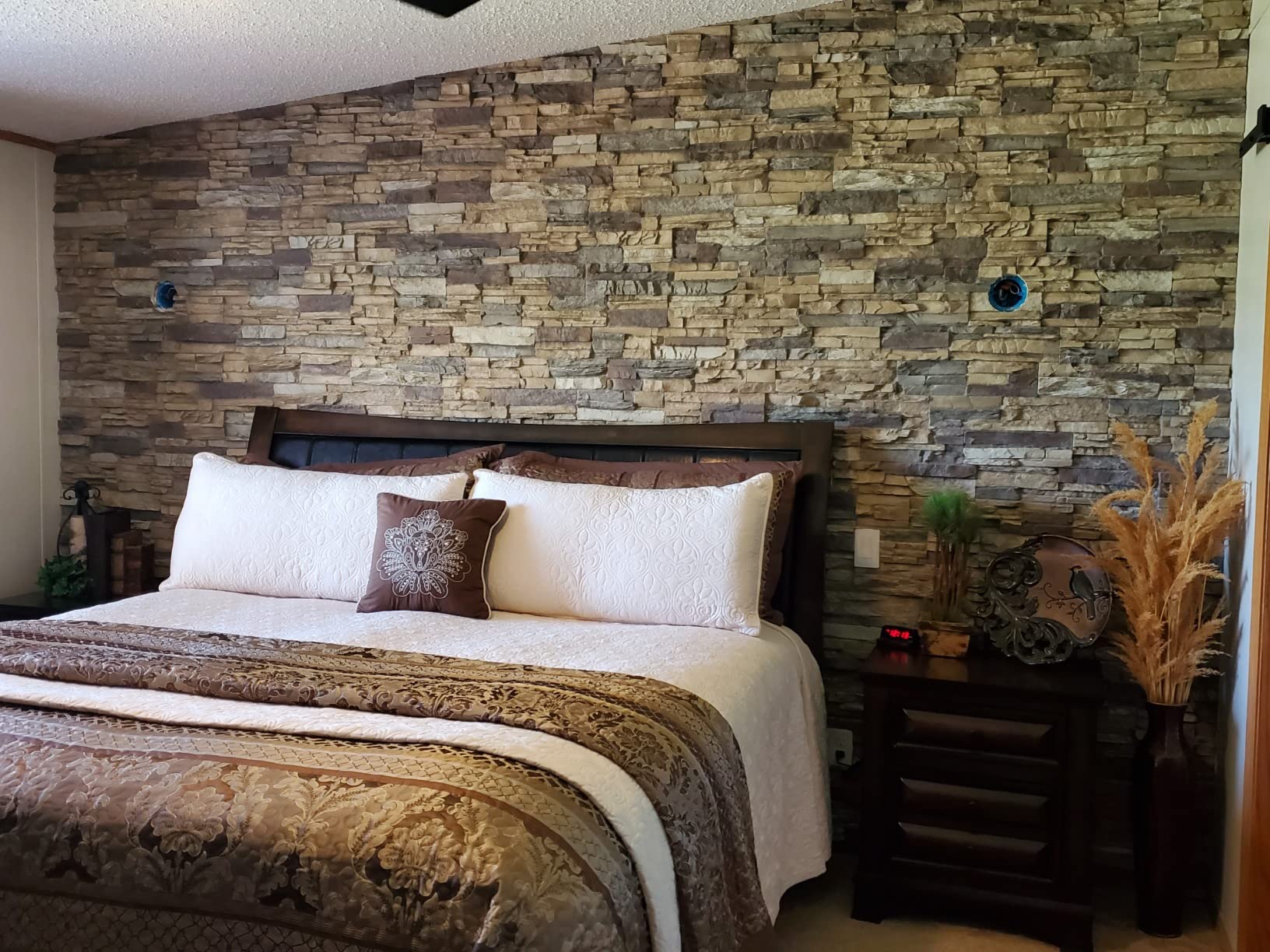 AZ Faux High-Density Polyurethane Faux Stone Wall Covering Panels for Interior and Exterior Decor | Stacked Stone Siding | Sedona | 48''L x 24''H x 2''D | 1-Panel | Whispering Fog customer photo 2