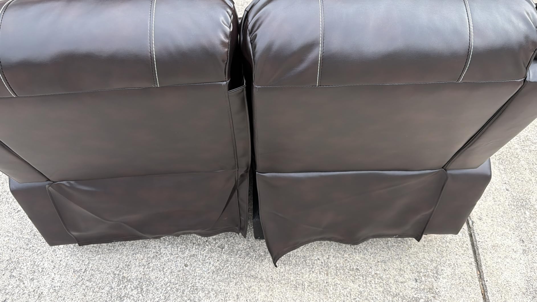 Manual Reclining Sectional Sofa Set, 5 Seats 1+1+3 Leather Reclining customer photo 1