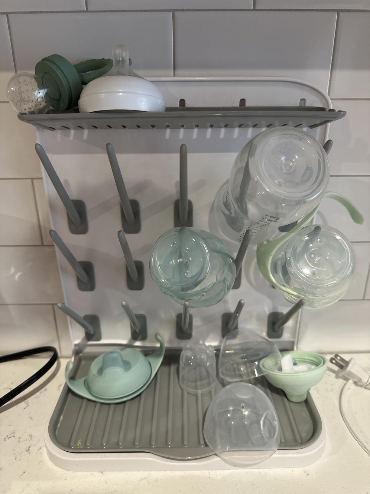 Lifewit 15-Hooks Baby Bottle Drying Rack with Drain Mat for Countertop customer photo 1