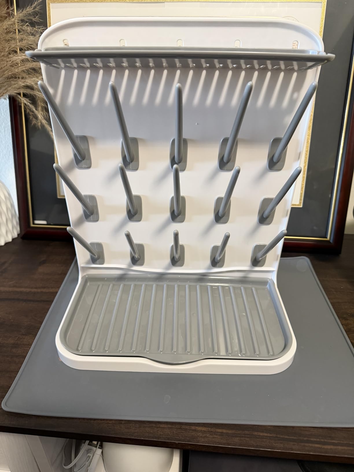 Lifewit 15-Hooks Baby Bottle Drying Rack with Drain Mat for Countertop customer photo 2