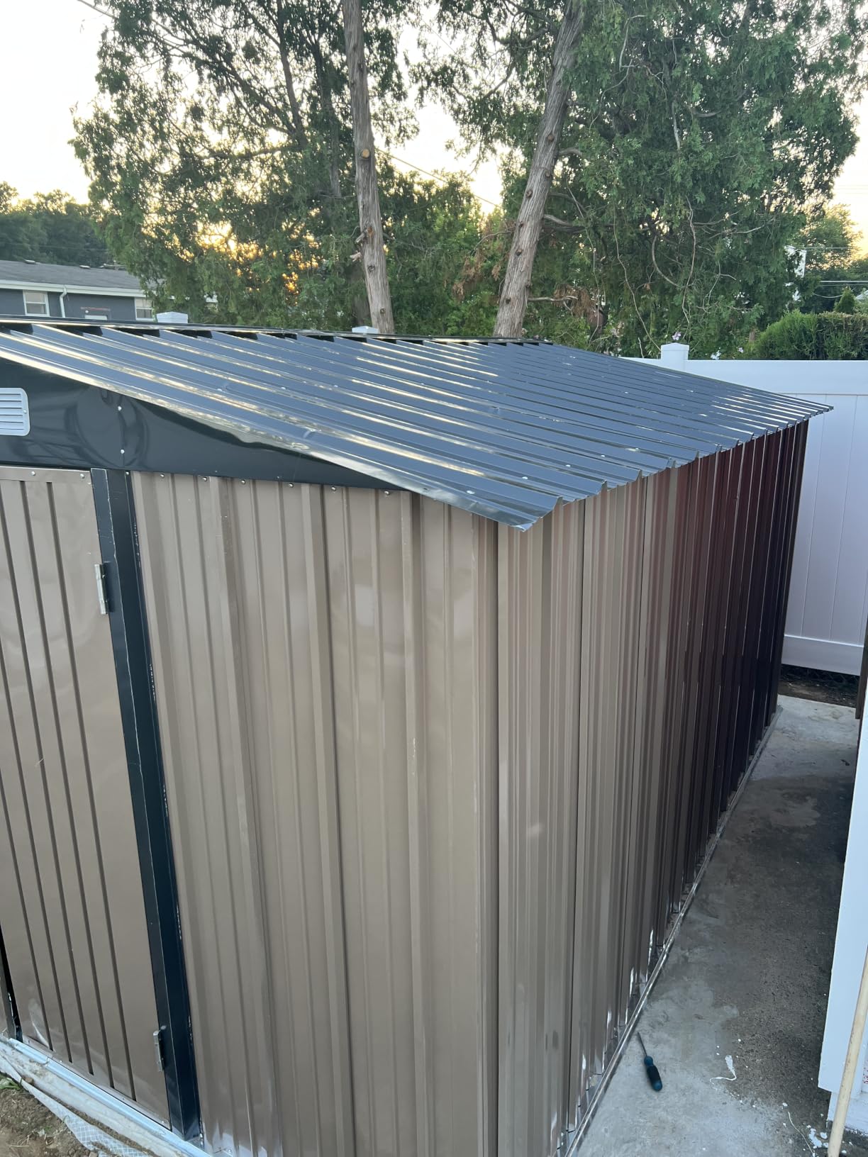 Aoxun 10 x 12FT Outdoor Storage Shed with Double Hinged Large Door, Brown customer photo 1