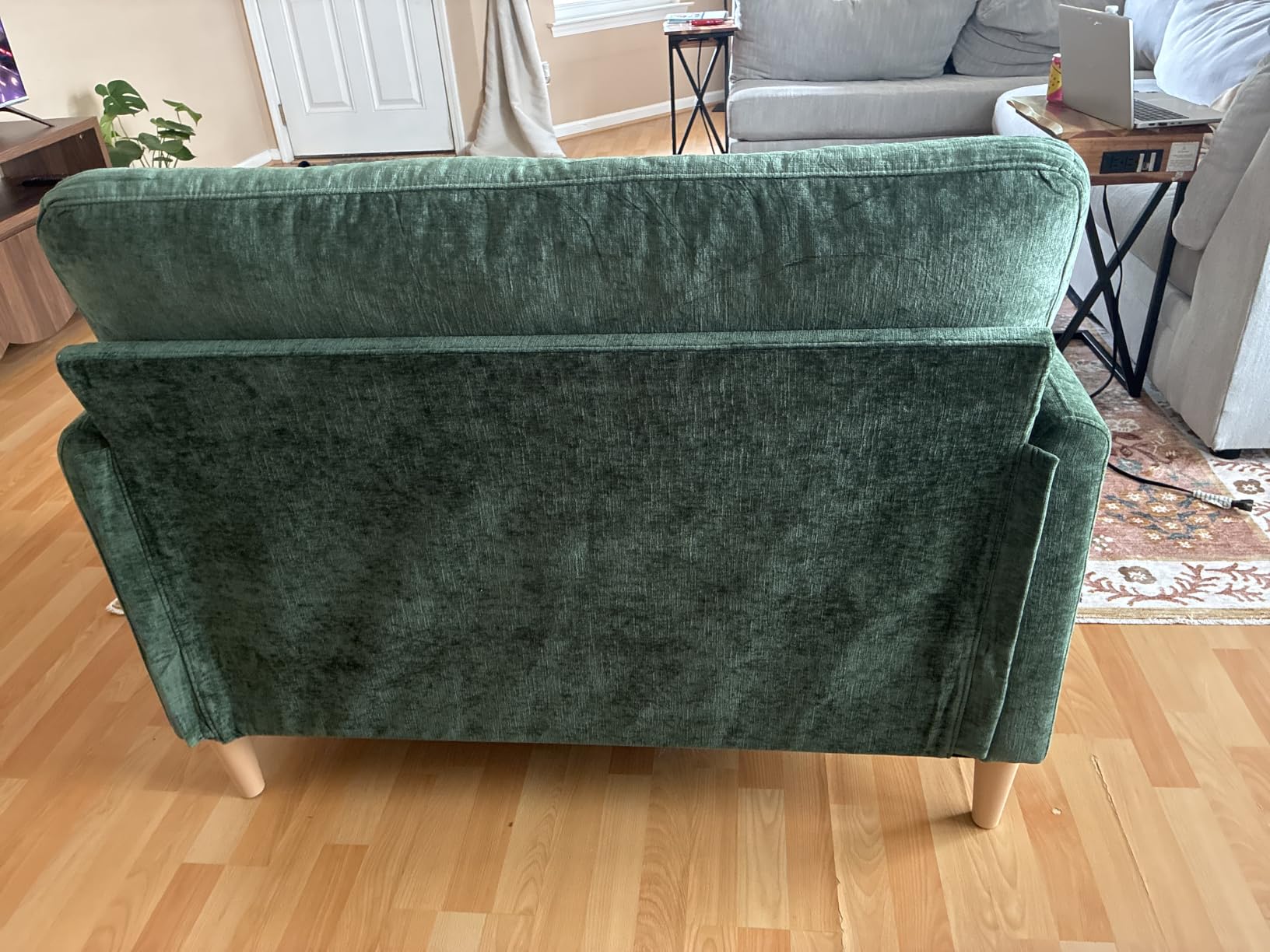 Hanherry Loveseat Sofa, 47” Small Couch for Living Room, Comfy Chenille Fabric Love Seat for Bedroom with Throw Pillow,Removable Cushion Cover,Couches for Small Space,Apartment,Dorm customer photo 2