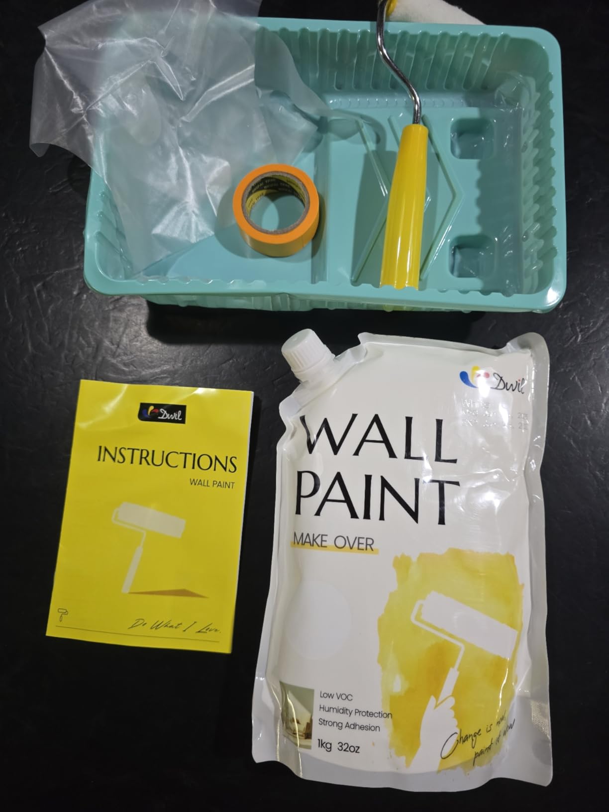 White Paint for Wall 32 Oz Covers 80-86 sq.ft sq.ft Water-Based Ceiling Paint with Roller Kit Perfect for Walls Ceilings More Interior Exterior No Sanding Quick Drying Low Odor White customer photo 1
