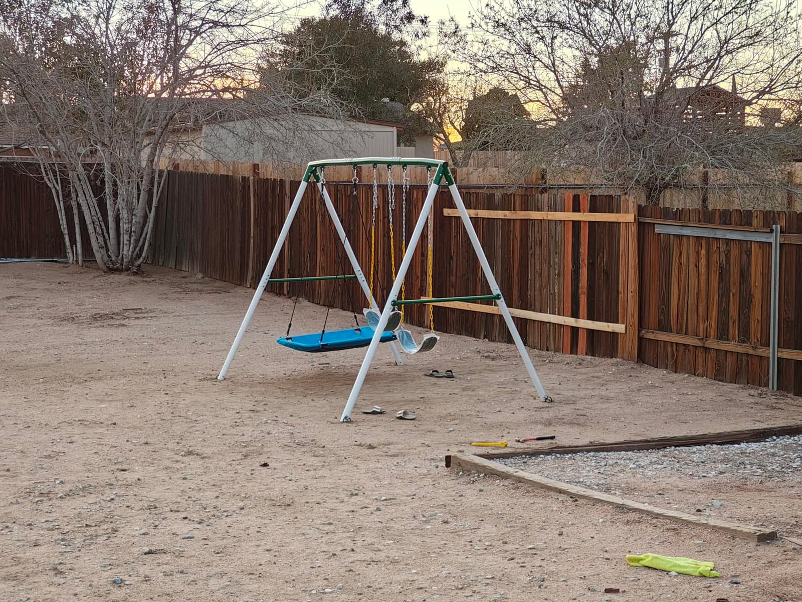 Hapfan 7.3ft Tall Swing Set for Backyard with 3 Swings (Brown & Green) customer photo 2
