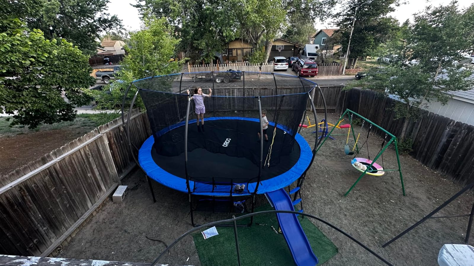 ORCC Kids Trampoline Outdoor 8FT 10FT 12FT 14FT 15FT 16FT with Enclosure, Non-Slip Ladder & Anti-Rust Coated Frame, 1200LBS Weight Capacity Recreational Backyard Large Trampoline for Kids & Adults customer photo 2