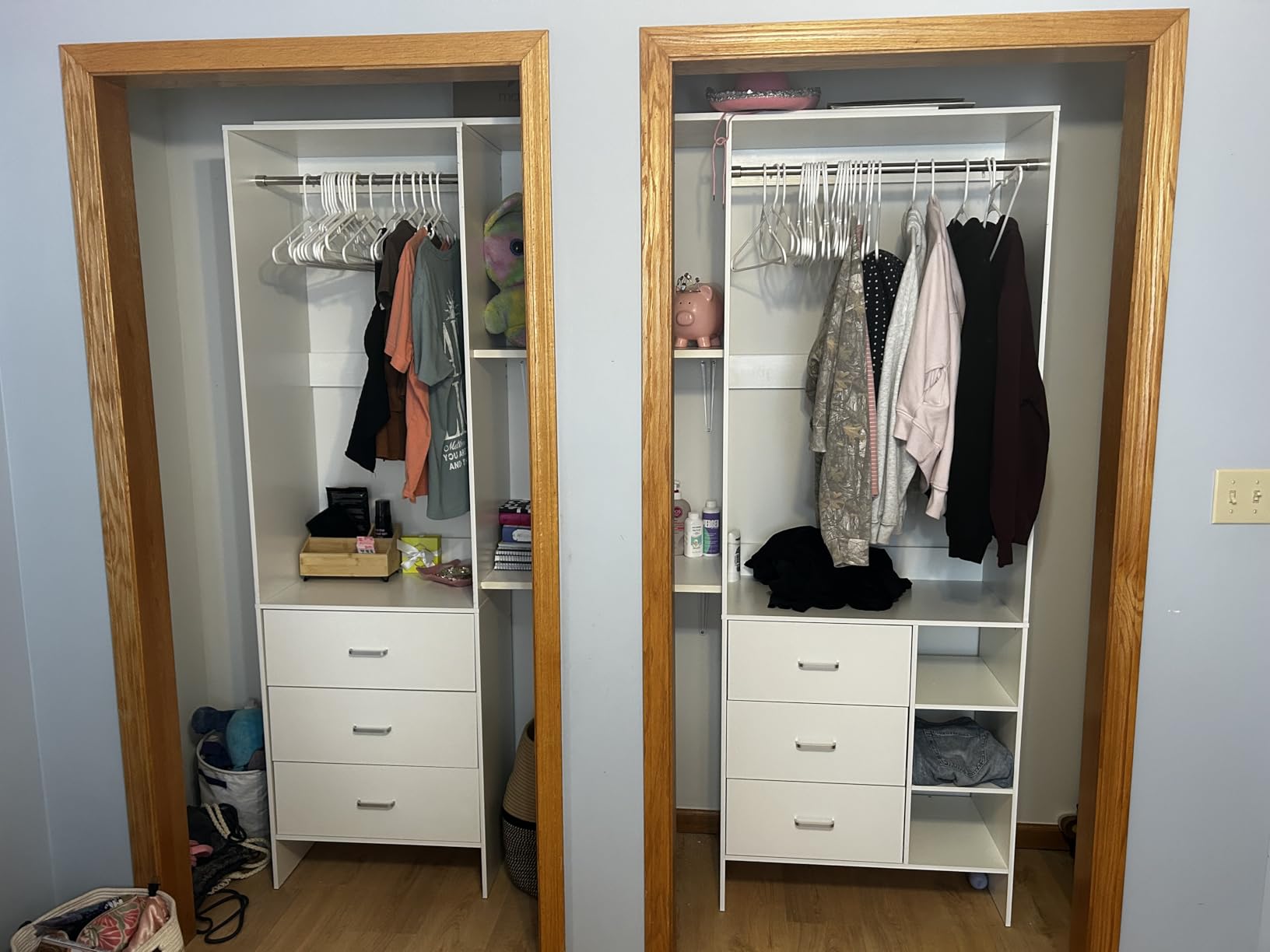 Aheaplus Closet System with 6 Drawers, 4.3ft, Set of 2, White customer photo 1