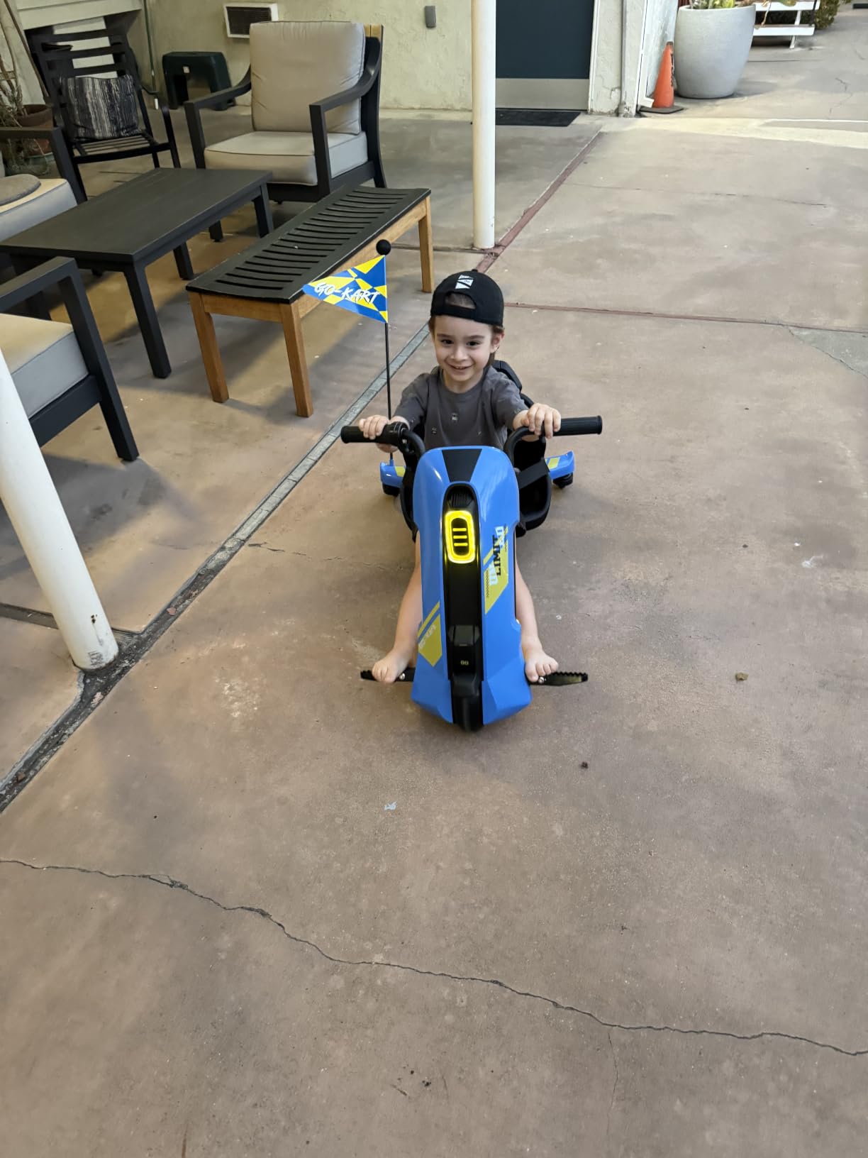 12V Electric Go Kart for Kids Age 6-12, 360° Spin Drift Cart, Blue customer photo 1