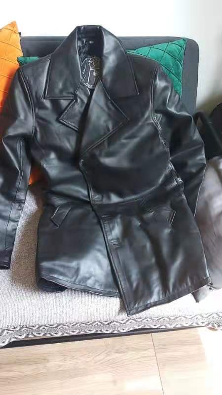Decrum Real Lambskin Leather Coats for Men Mid Lenght Car Coat Jackets customer photo 1