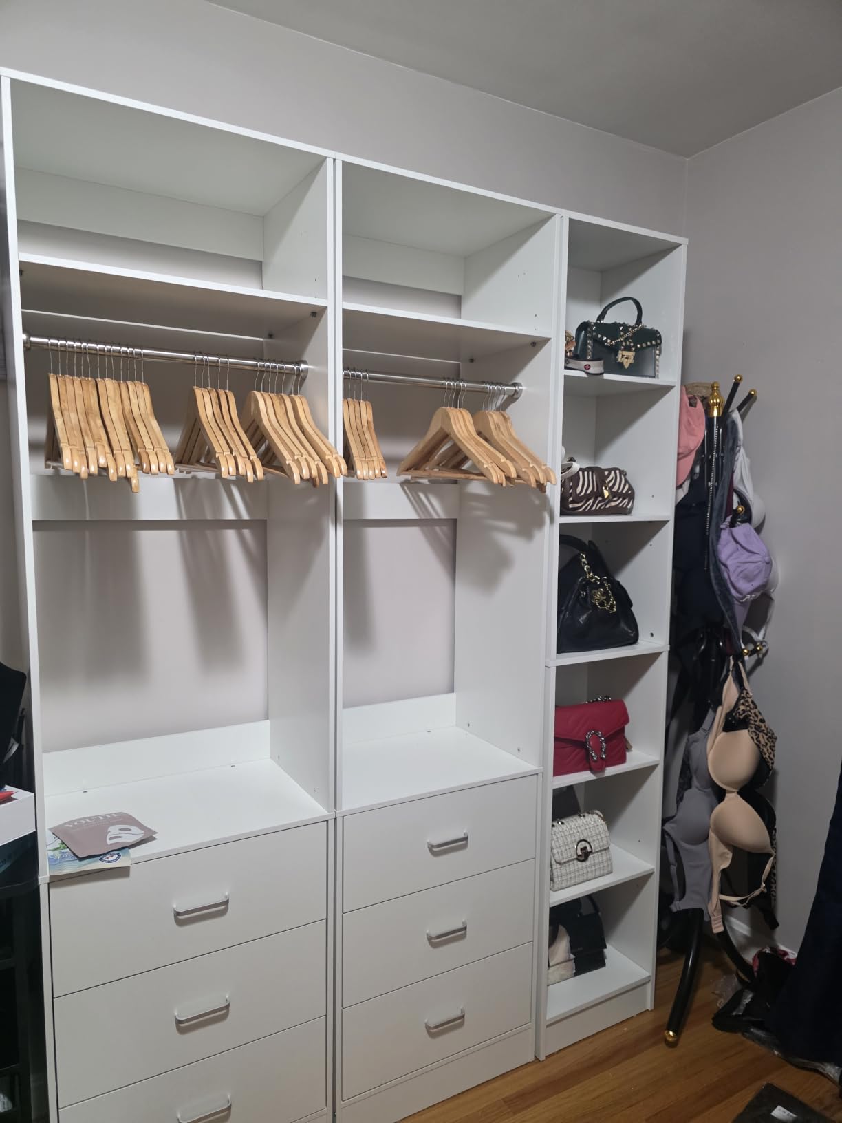 Besiost Corner Closet System with 6 Drawers, Corner Closet Organizer System customer photo 2