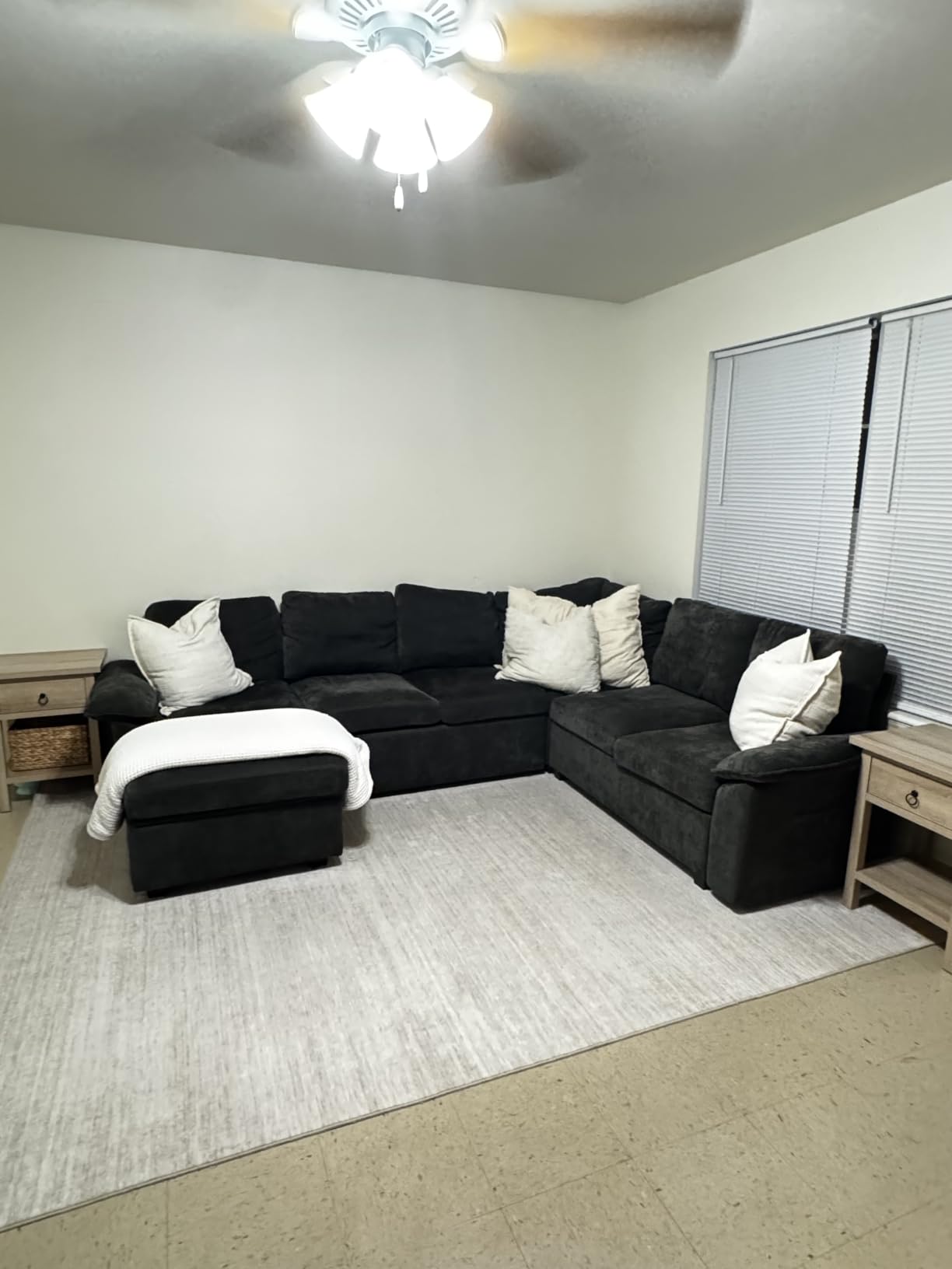 108'' Modular Sectional Sofa with Pull Out Bed, Sleeper Sofa, Dark Gray customer photo 2