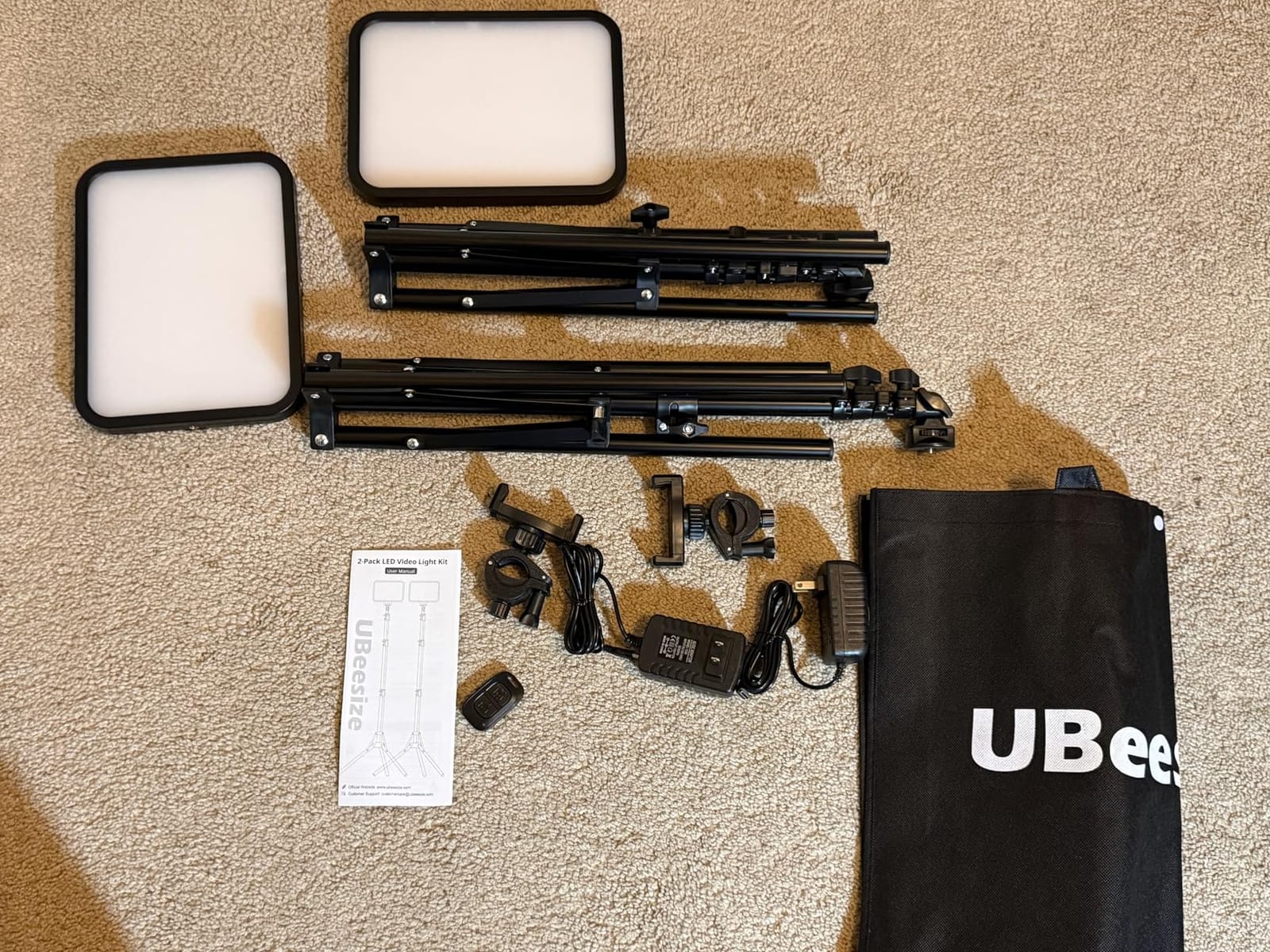 UBeesize 2-Pack LED Video Light Kit with Tripod Stand & Phone Holder customer photo 1