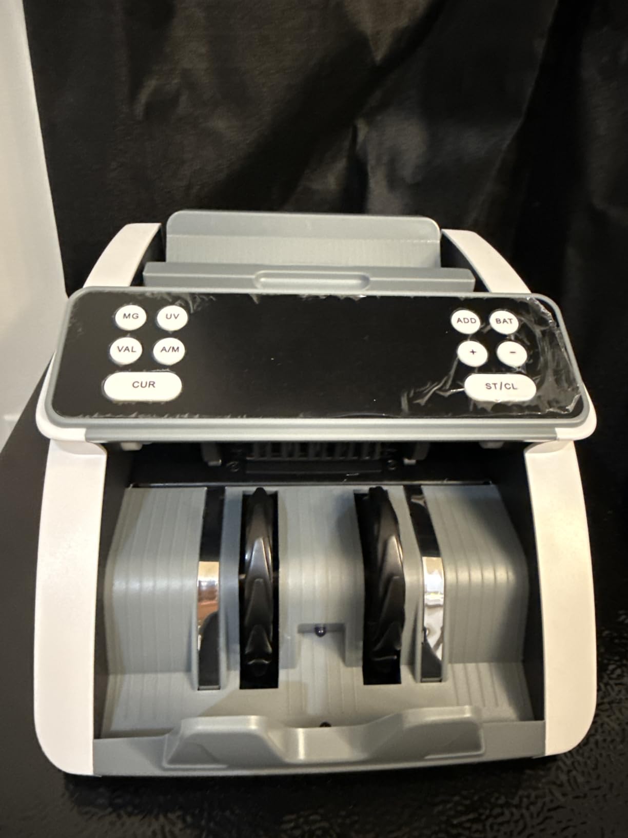 AROHANI Money Counter Machine with Value Count for USD and EUR, UV MG IR DD MT Counterfeit Detection, Count Add Batch Auto Modes, Cash Counter with LED Display, Compact Powerful Design,Gray customer photo 1