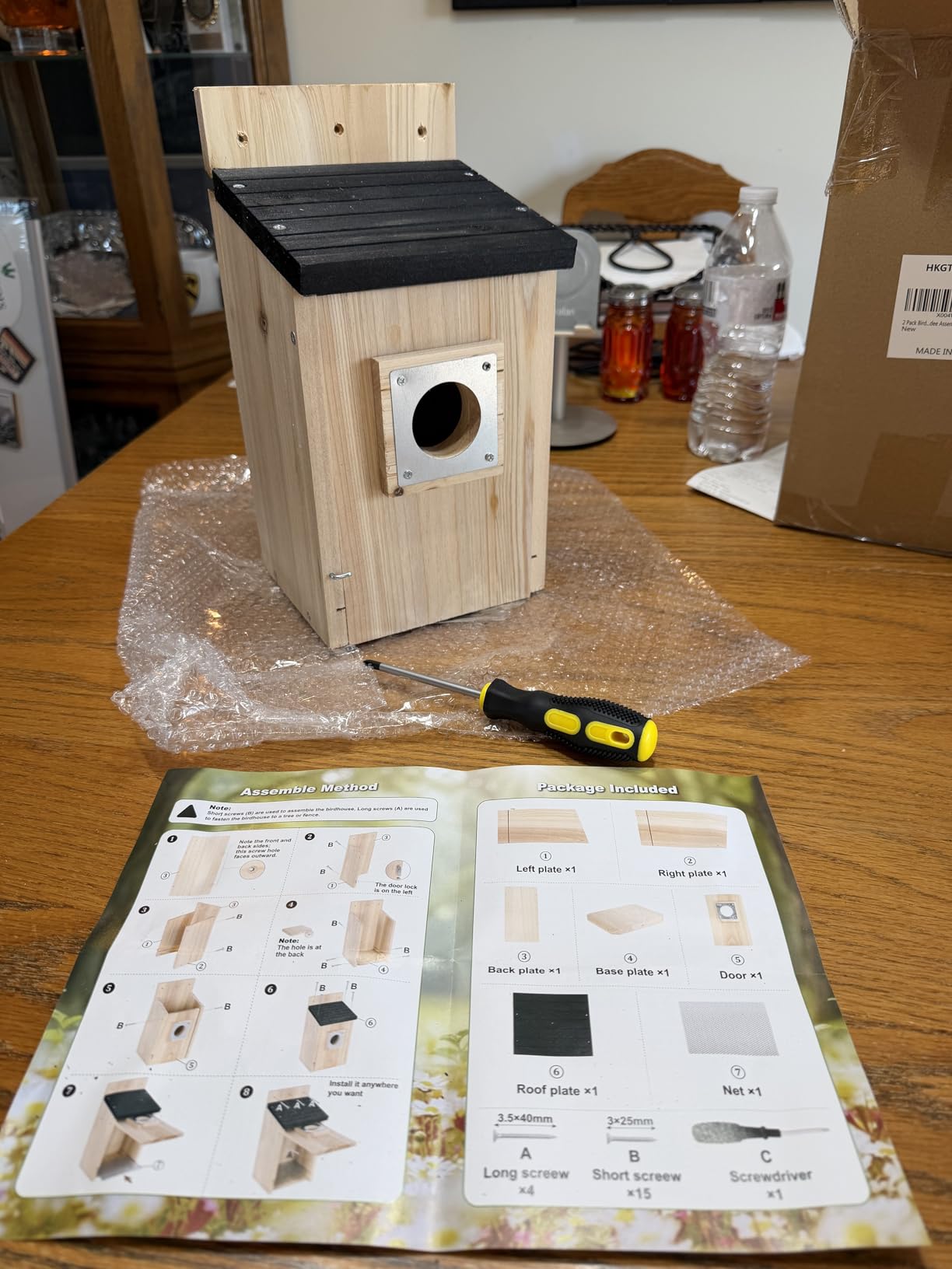 Gtongoko 2 Pack Bluebird Houses for Outside with Metal Predator Guard Black customer photo 1