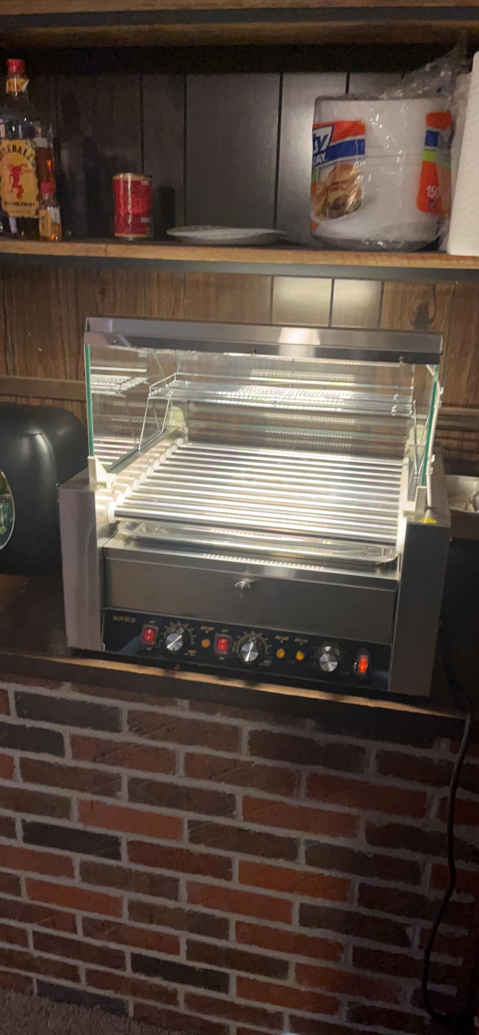 ROVSUN Hot Dog Cart for 5-7 Rollers Hot Dog Machine w/Storage Bin & Shelves, Heavy-Duty Steel Mobile Stand for Concession Stands, Fairs, Events customer photo 2
