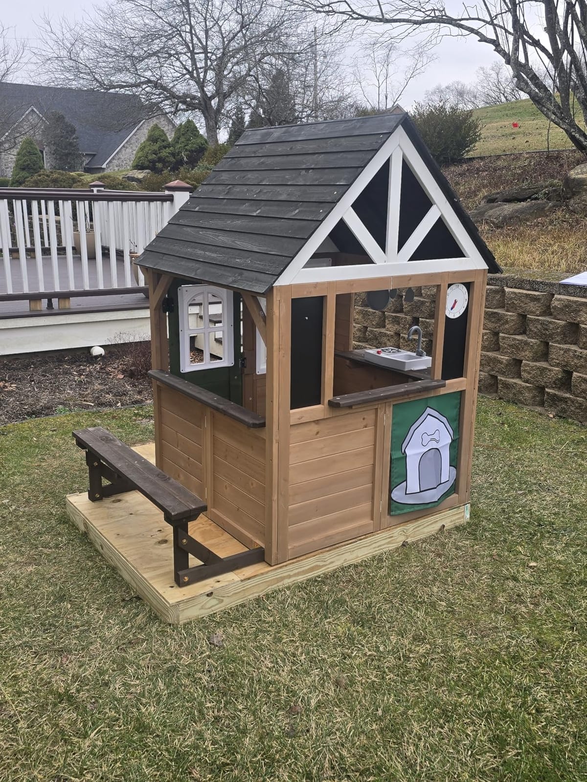 Kids Outdoor Playhouse with Play Kitchen, Ages 3-8, Fits 2-4 Kids customer photo 1