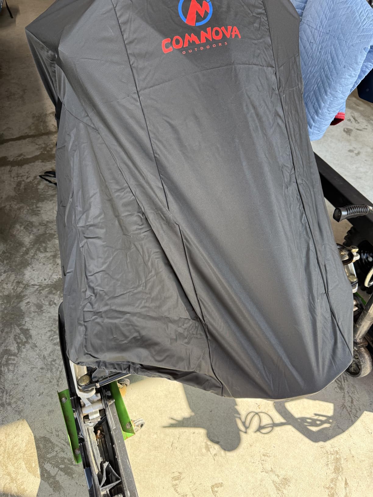 Comnova Snowmobile Cover 145 Inch - Premium 600D Outdoor Snowsled Cover, Heavy Duty & Waterproof All Weather Protection Covers, Black, Fit Up to 145