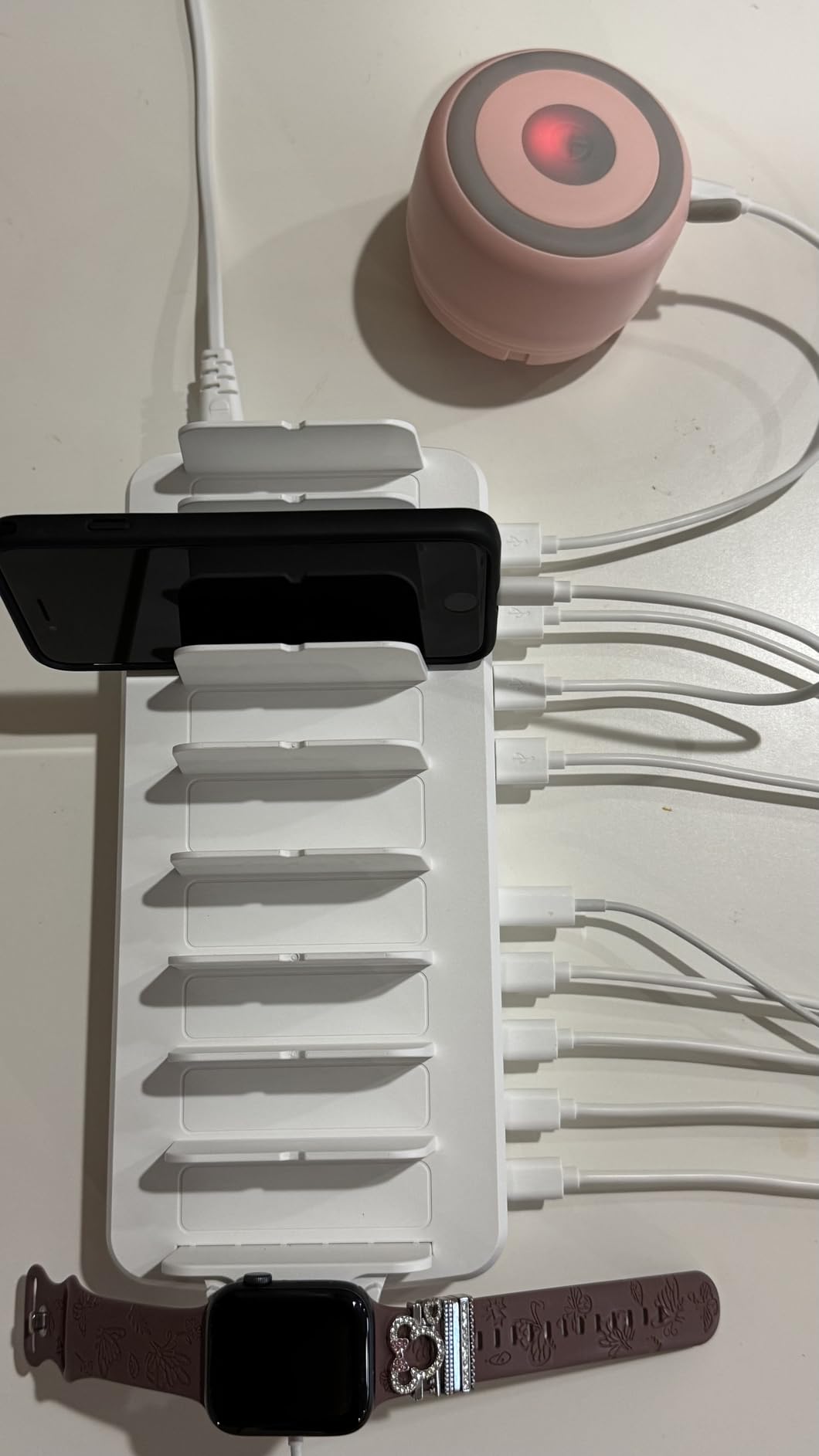 320W Charging Station for Multiple Devices, 10 Ports Fast Multi-Device Charger Organizer Compatible with MacBook Pro Laptop, iPhone, Android, Ipad, Tablet, Kindle, Family Multi-Device Charging Dock customer photo 1